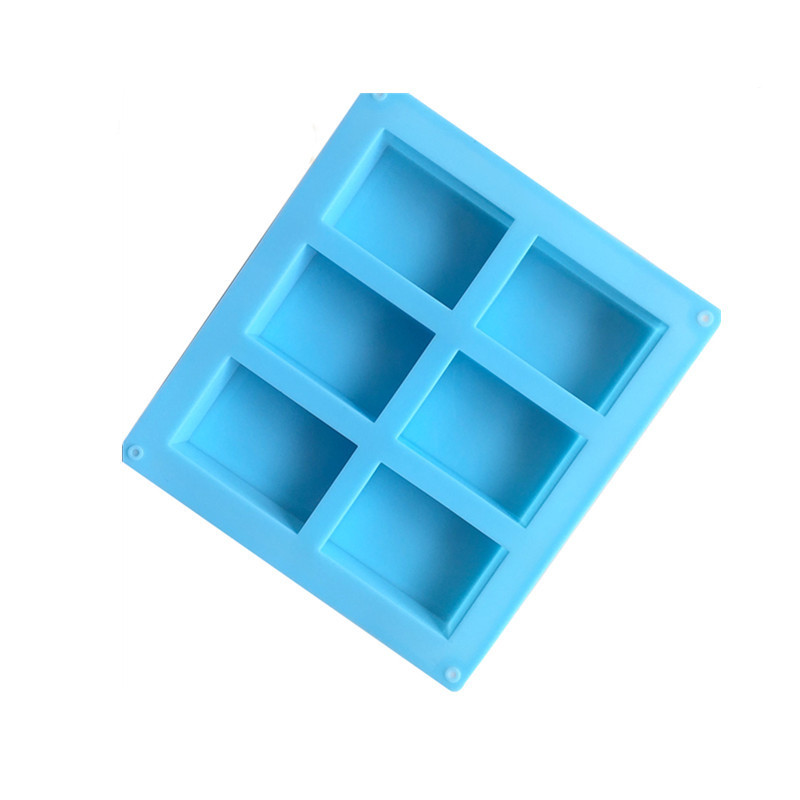 6 Cavities Square Silicone Soap Mold Rectangular Shape Candle Resin Plaster Mould Chocolate Cake Ice Making Set Home Decor Gifts C-90-7