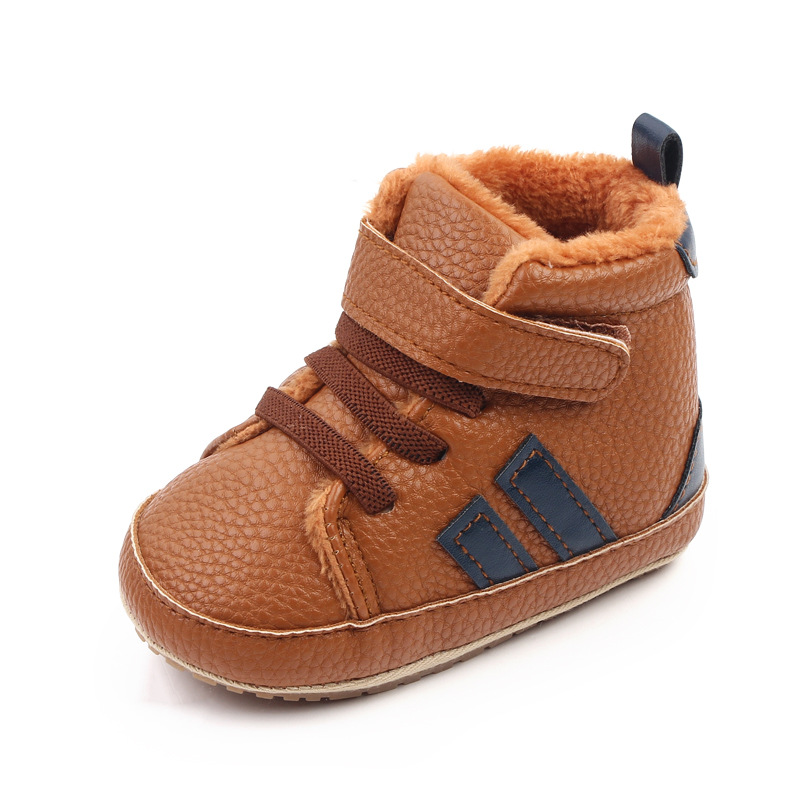 Toddler Warm Rubber bottom anti slip Boots Soft Sole, Adorable Baby Girls Boys Winter Boots, Color blocking 0-18 months