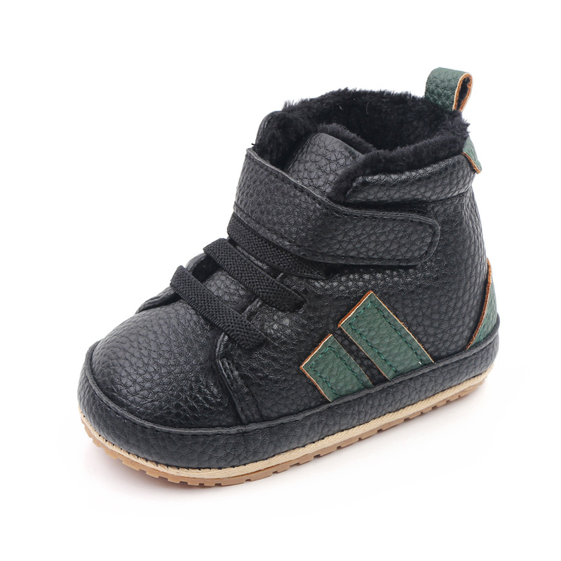 Toddler Warm Rubber bottom anti slip Boots Soft Sole, Adorable Baby Girls Boys Winter Boots, Color blocking 0-18 months
