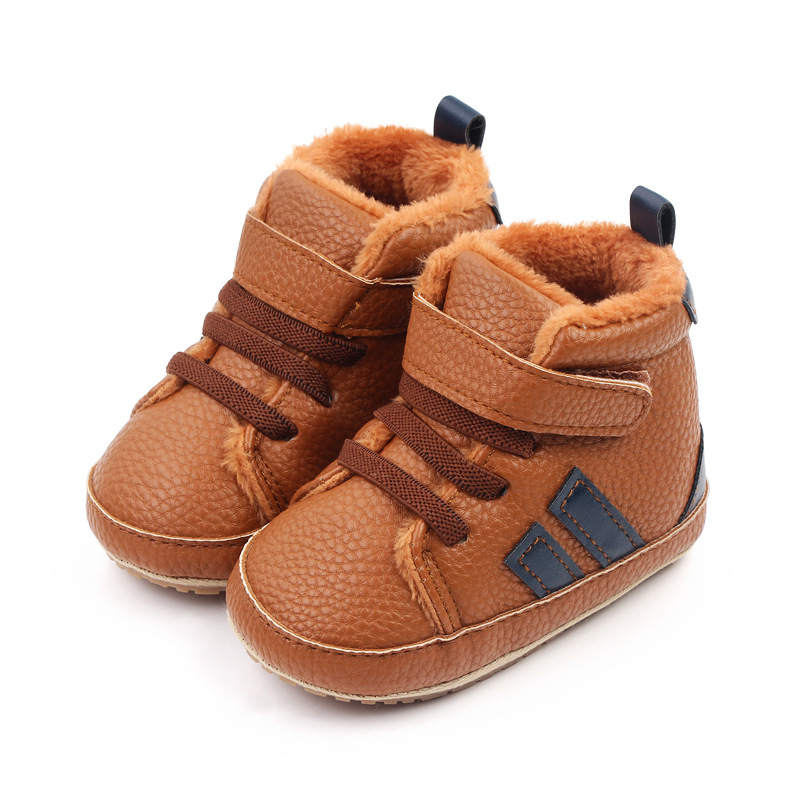 Toddler Warm Rubber bottom anti slip Boots Soft Sole, Adorable Baby Girls Boys Winter Boots, Color blocking 0-18 months