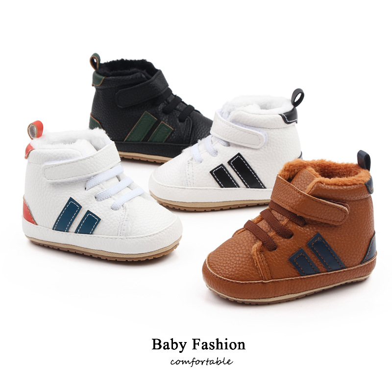 Toddler Warm Rubber bottom anti slip Boots Soft Sole, Adorable Baby Girls Boys Winter Boots, Color blocking 0-18 months