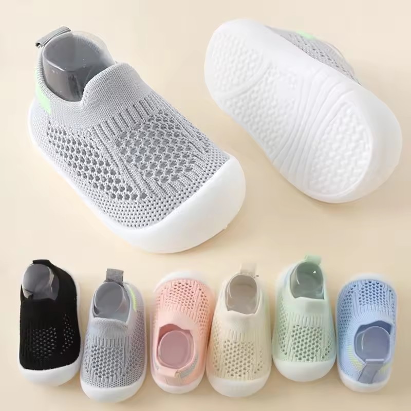 Spring Popular New Baby Shoes Mesh Knit Breathable Kid Girls Boys 0-3T Summer Slip-On Casual Sneakers Toddler Non-Skid Prewalker