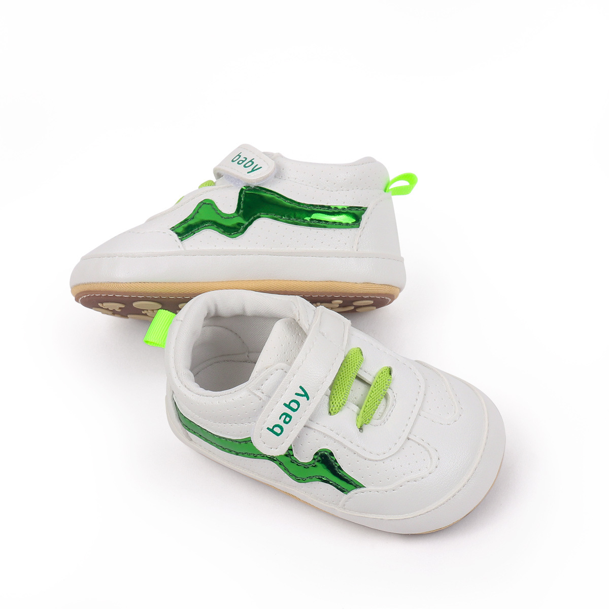 Spring And Autumn Baby Boys And Girls First Walking Indoor Outdoor Toddler Shoes For 0-18M Baby Unisex Soft PVC Sole