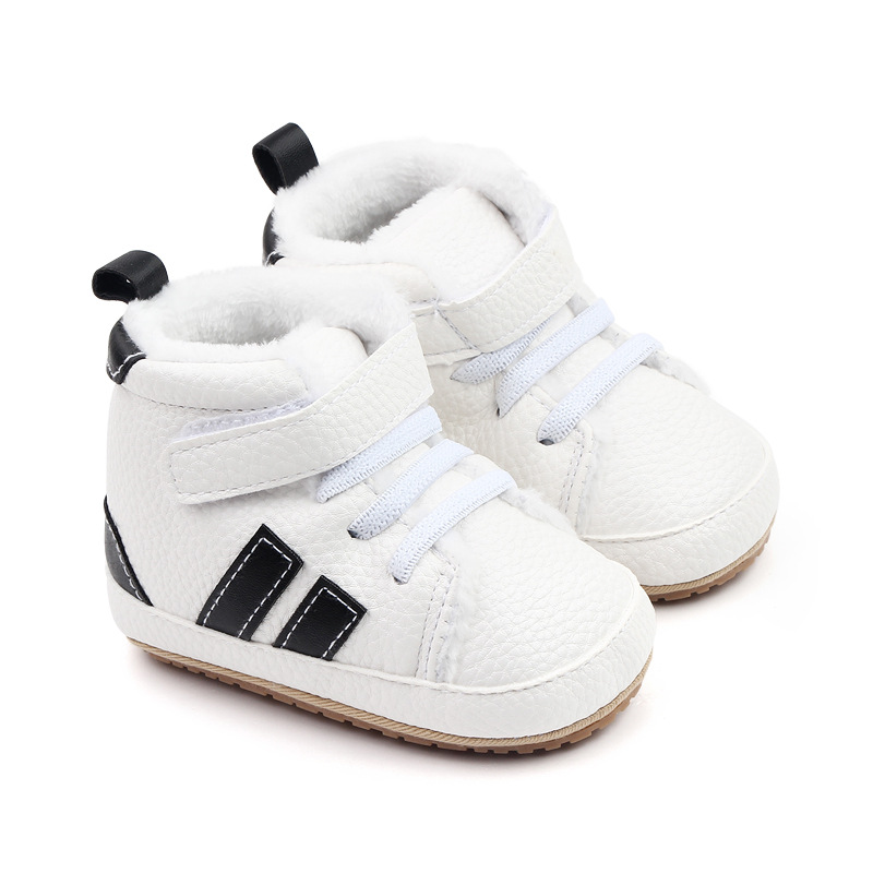 Toddler Warm Rubber bottom anti slip Boots Soft Sole, Adorable Baby Girls Boys Winter Boots, Color blocking 0-18 months