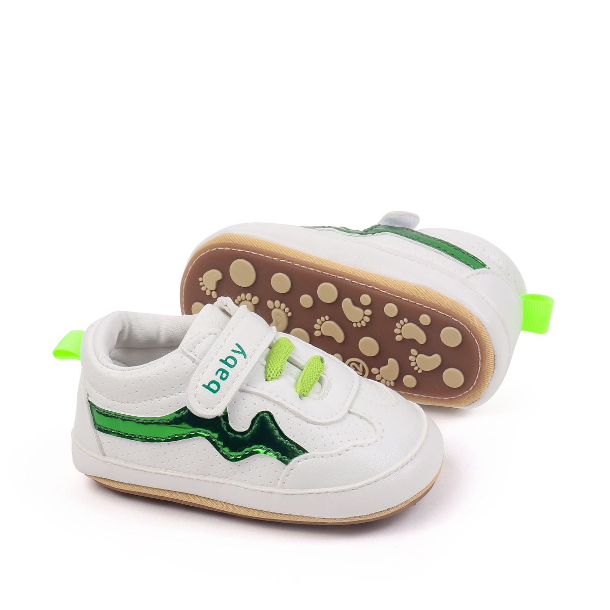 Spring And Autumn Baby Boys And Girls First Walking Indoor Outdoor Toddler Shoes For 0-18M Baby Unisex Soft PVC Sole