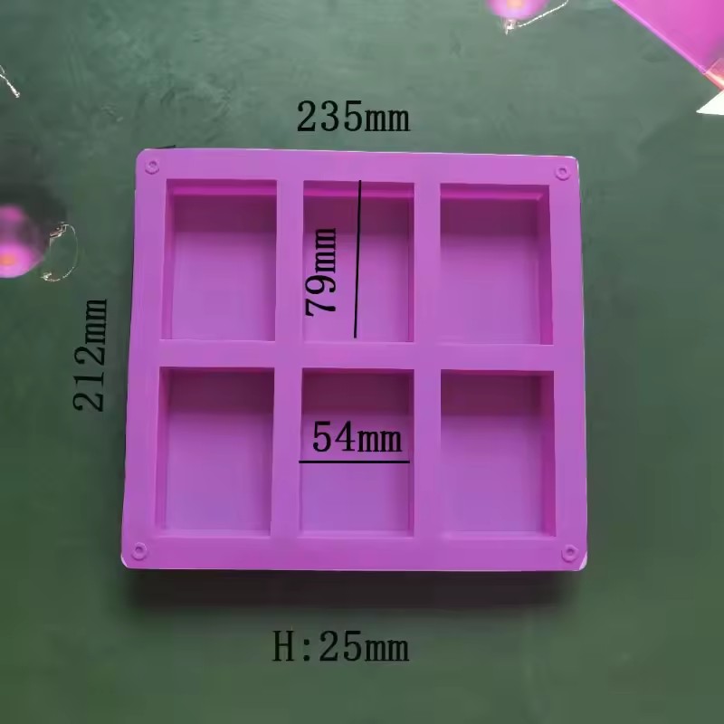 6 Cavities Square Silicone Soap Mold Rectangular Shape Candle Resin Plaster Mould Chocolate Cake Ice Making Set Home Decor Gifts C-90-7