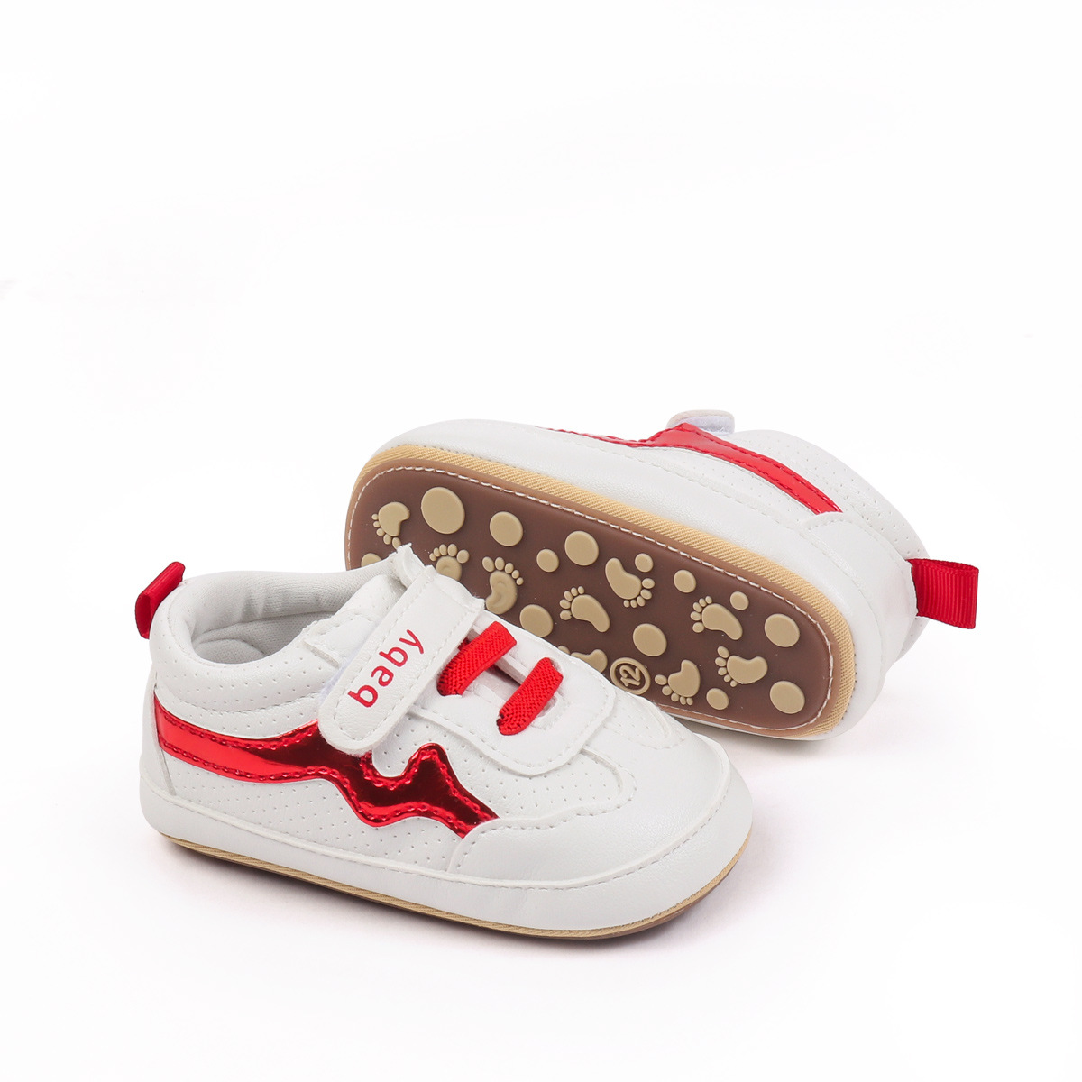 Spring And Autumn Baby Boys And Girls First Walking Indoor Outdoor Toddler Shoes For 0-18M Baby Unisex Soft PVC Sole