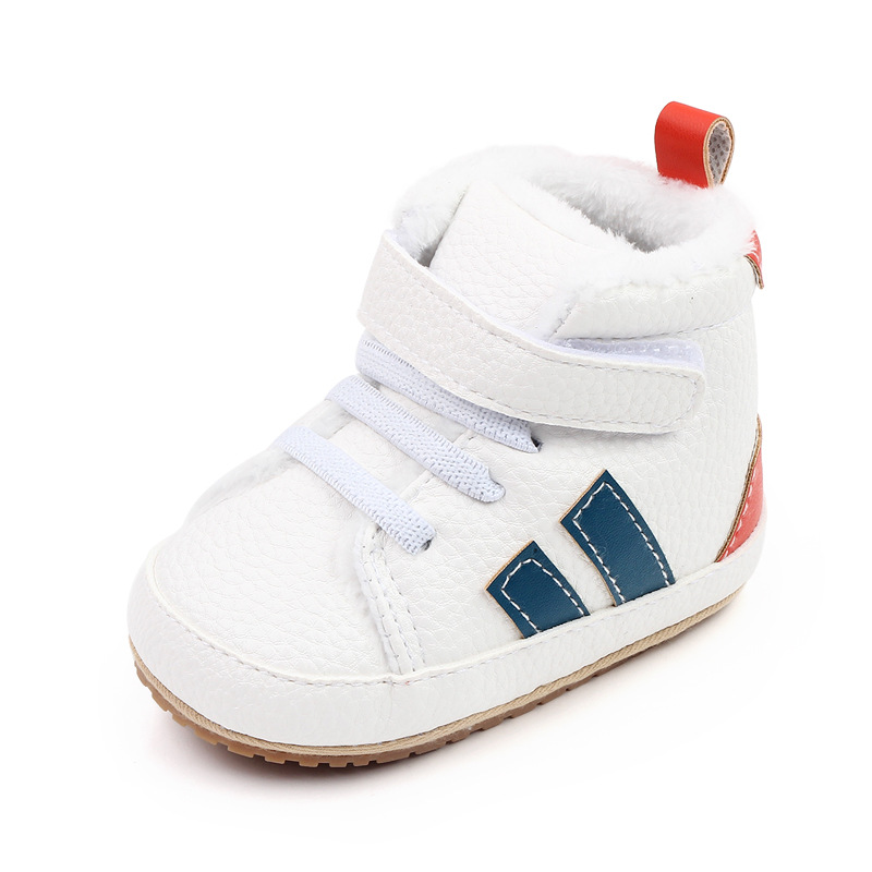 Toddler Warm Rubber bottom anti slip Boots Soft Sole, Adorable Baby Girls Boys Winter Boots, Color blocking 0-18 months
