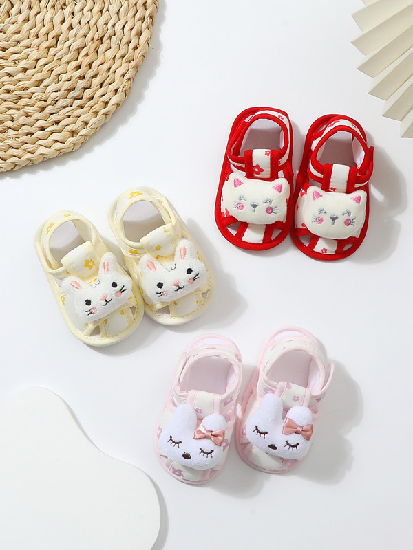 Baby Shoes Lace Summer Sandals 0-12 Months Newborns Step Shoes Female Baby Cloth Shoes Cute Anti slip Breathable Soft Bottom