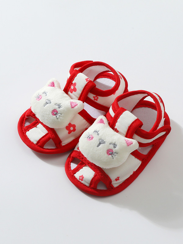Baby Shoes Lace Summer Sandals 0-12 Months Newborns Step Shoes Female Baby Cloth Shoes Cute Anti slip Breathable Soft Bottom