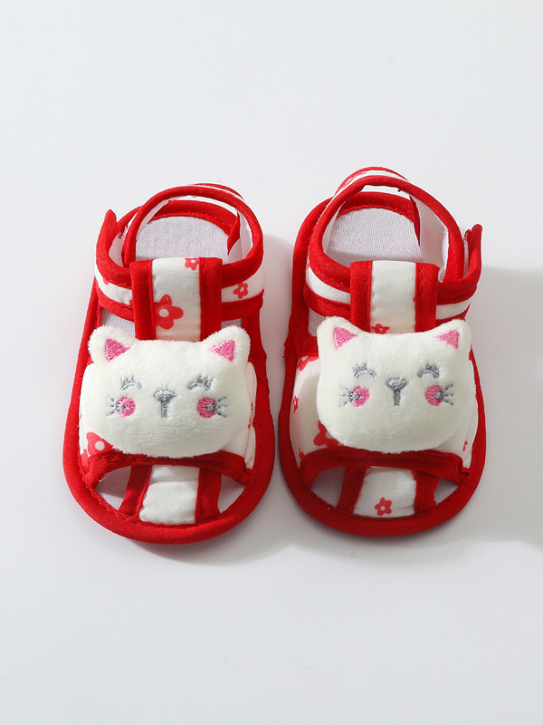 Baby Shoes Lace Summer Sandals 0-12 Months Newborns Step Shoes Female Baby Cloth Shoes Cute Anti slip Breathable Soft Bottom