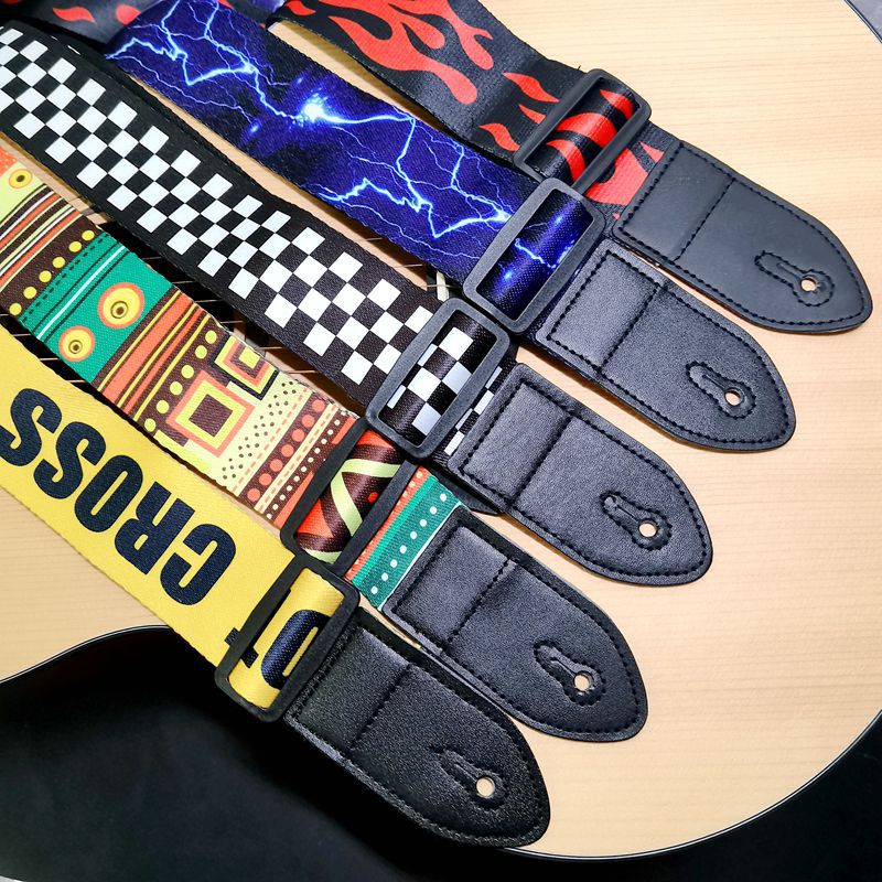New Ethnic Style Retro Guitar Strap Adjustable Leather Strap for Electric Acoustic Folk Guitar Ukulele Bass Guitar Accessories