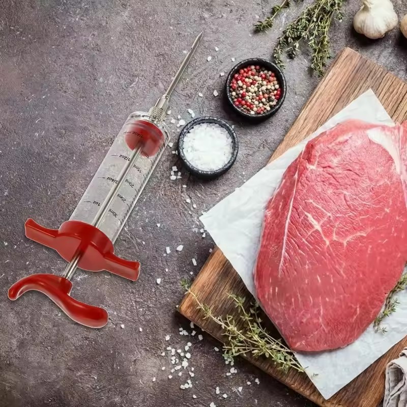 Roast Juice Syringe Seasoning Syringe Turkey Needle Marinated Beef Steak Barbecue Seasoning Syringe Needle kitchen Catering Tool