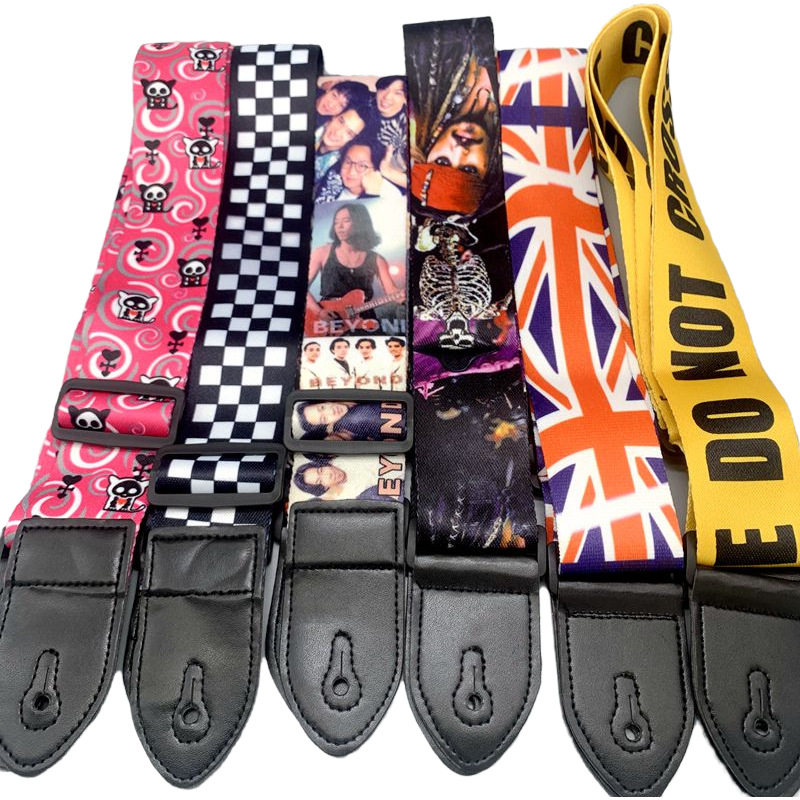 New Ethnic Style Retro Guitar Strap Adjustable Leather Strap for Electric Acoustic Folk Guitar Ukulele Bass Guitar Accessories
