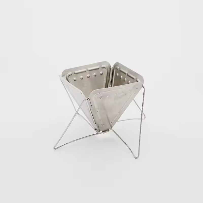 Portable Camping Coffee Filter Foldable Stainless Steel Pour Over Dripper with Stand Outdoor Travel & Hiking Gear