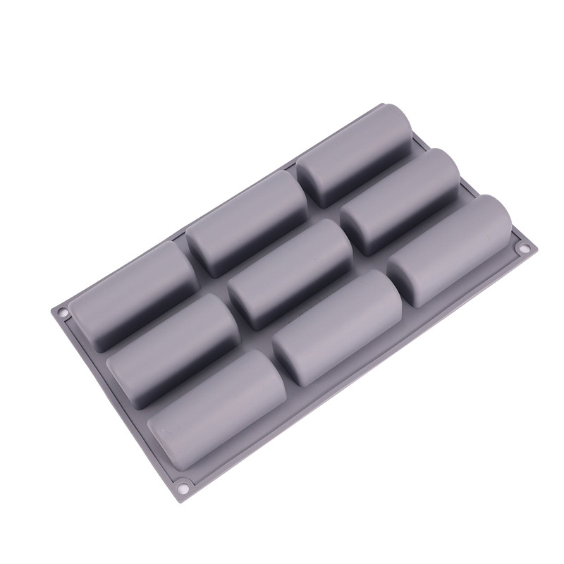 9 Cavity Chocolate Mold Half-cylindrical Shape Long Strip Shape Mousse Cake Mould 3D Stick Silicone Kitchen Bakeware Home Baking