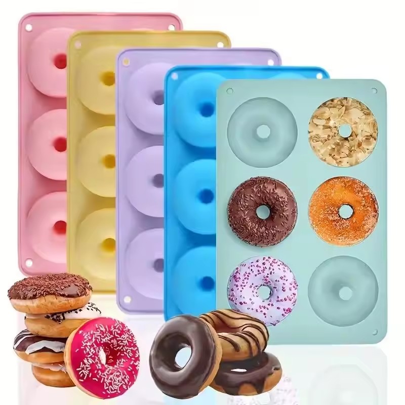 Cake Silicone Molds Kitchen Baking Cookie Mold High Temperature Resistant Baking Tray Donut Making Mold Cake Accessories