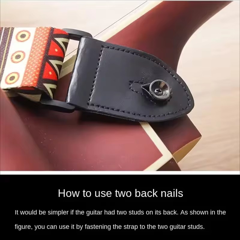 New Ethnic Style Retro Guitar Strap Adjustable Leather Strap for Electric Acoustic Folk Guitar Ukulele Bass Guitar Accessories