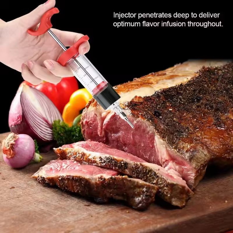 Roast Juice Syringe Seasoning Syringe Turkey Needle Marinated Beef Steak Barbecue Seasoning Syringe Needle kitchen Catering Tool