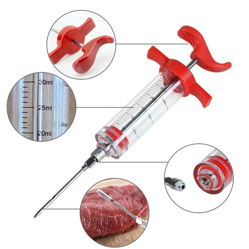 Roast Juice Syringe Seasoning Syringe Turkey Needle Marinated Beef Steak Barbecue Seasoning Syringe Needle kitchen Catering Tool
