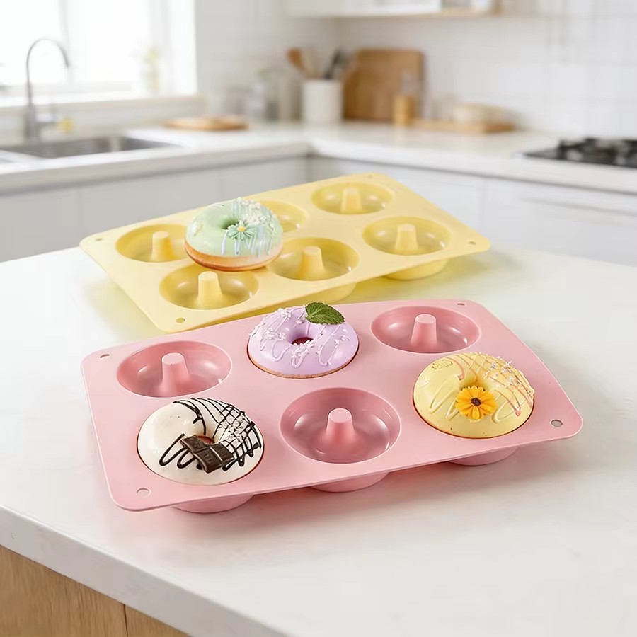 Cake Silicone Molds Kitchen Baking Cookie Mold High Temperature Resistant Baking Tray Donut Making Mold Cake Accessories