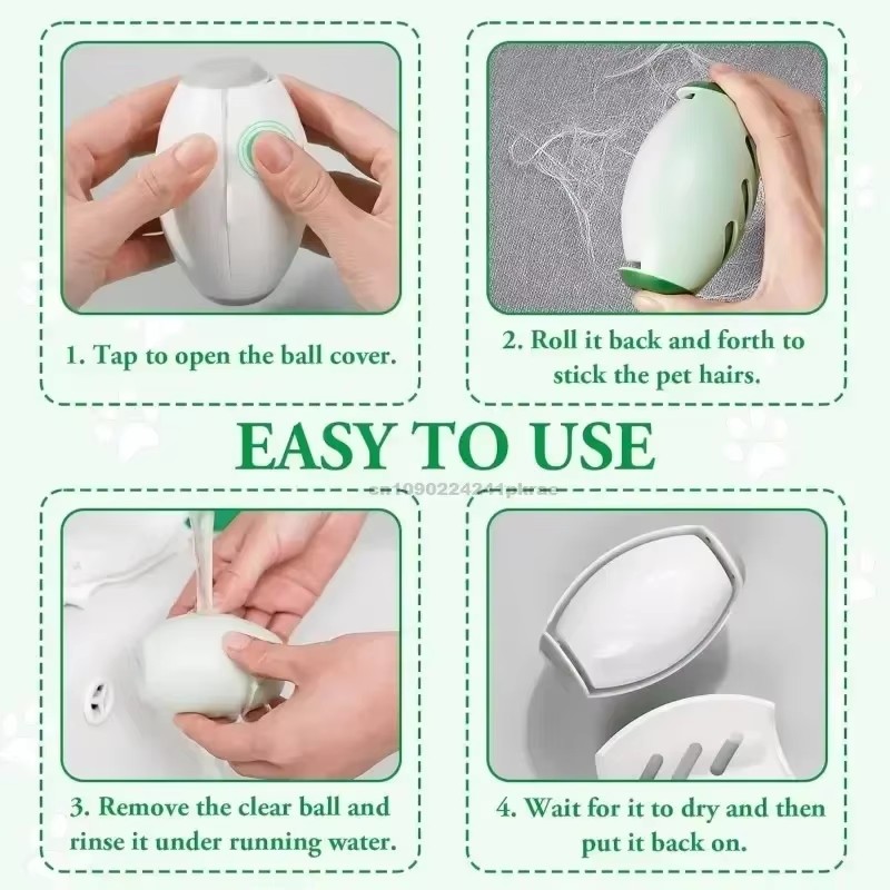 Pet Hair Remover Roller Washable Fur Reusable Remover for Clothes Lint Cleaner for Cats Dogs Portable Animal Hair Removal Tool