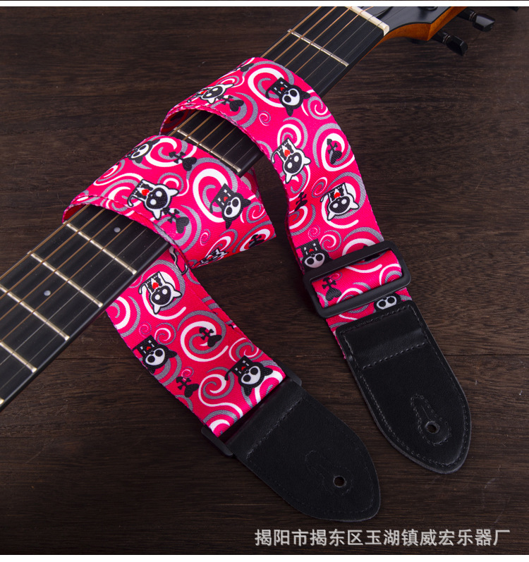 New Ethnic Style Retro Guitar Strap Adjustable Leather Strap for Electric Acoustic Folk Guitar Ukulele Bass Guitar Accessories
