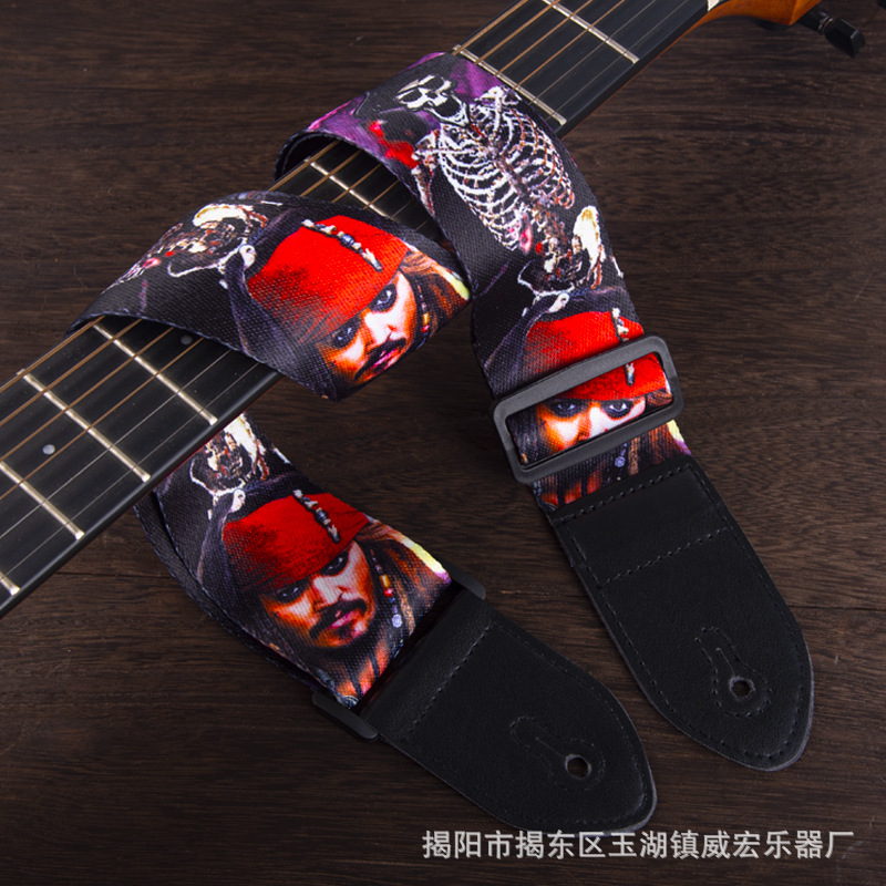 New Ethnic Style Retro Guitar Strap Adjustable Leather Strap for Electric Acoustic Folk Guitar Ukulele Bass Guitar Accessories