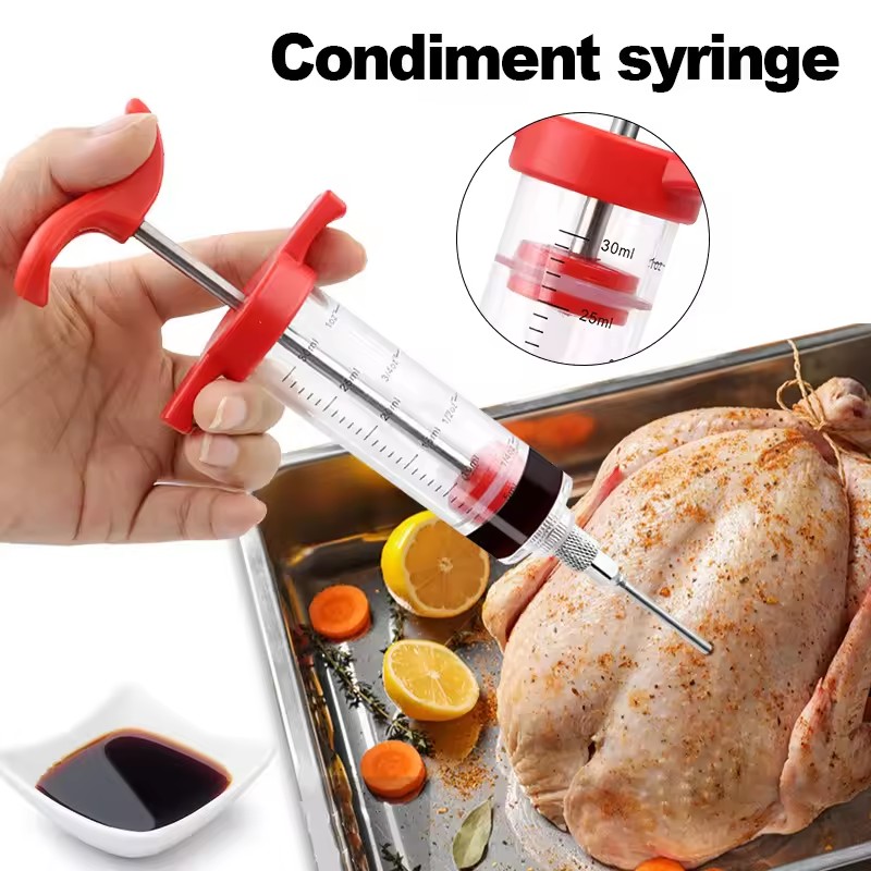 Roast Juice Syringe Seasoning Syringe Turkey Needle Marinated Beef Steak Barbecue Seasoning Syringe Needle kitchen Catering Tool