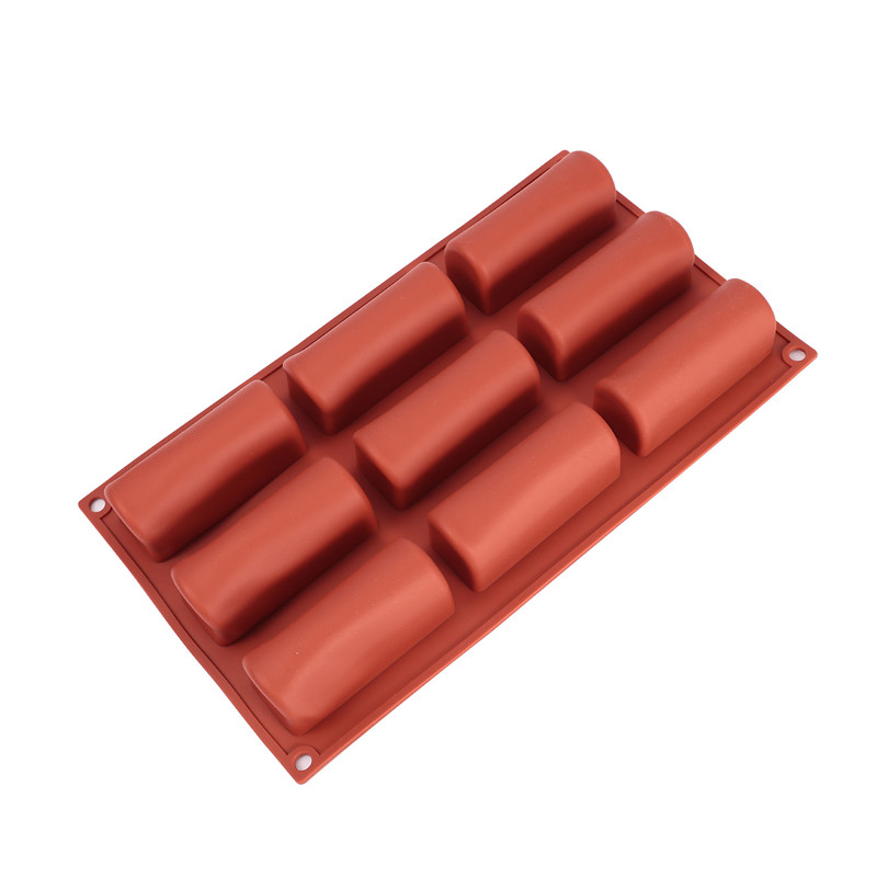 9 Cavity Chocolate Mold Half-cylindrical Shape Long Strip Shape Mousse Cake Mould 3D Stick Silicone Kitchen Bakeware Home Baking