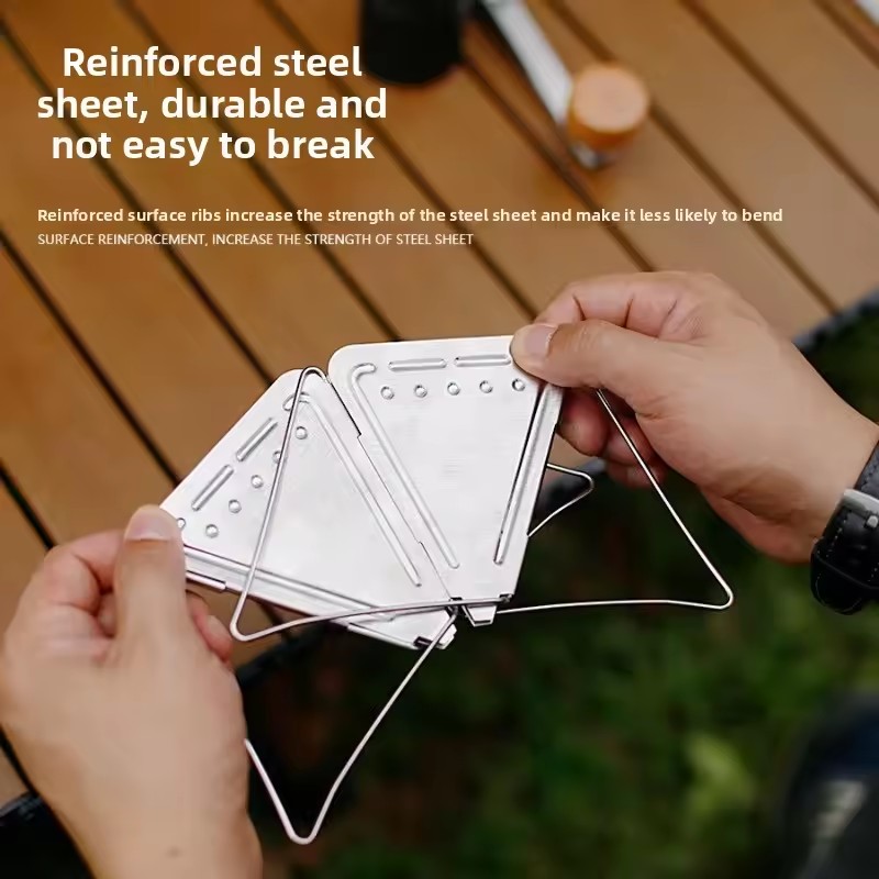 Portable Camping Coffee Filter Foldable Stainless Steel Pour Over Dripper with Stand Outdoor Travel & Hiking Gear