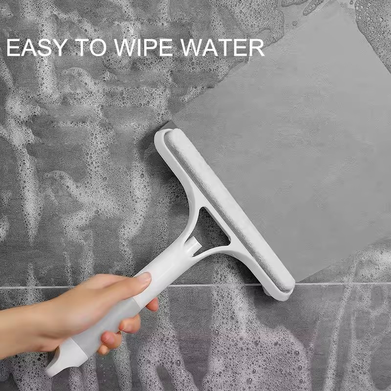 3 in 1 Window Cleaning Squeegee Multi Function Glass Mirror Wiper with Spray Bottle Microfiber Scrub Household Car Cleaner Tools