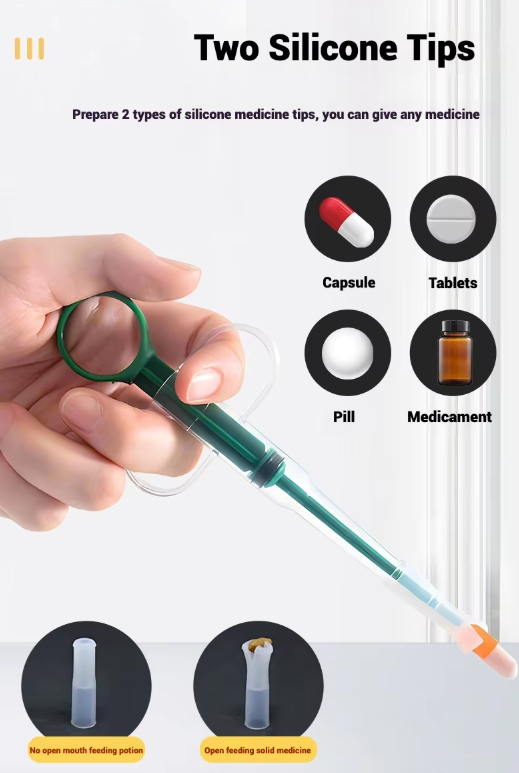 Pet Medicine Feeder for Cats and Dogs Push-type Medicine Feeding Stick Pills Artifact Deworming Needle Syringe