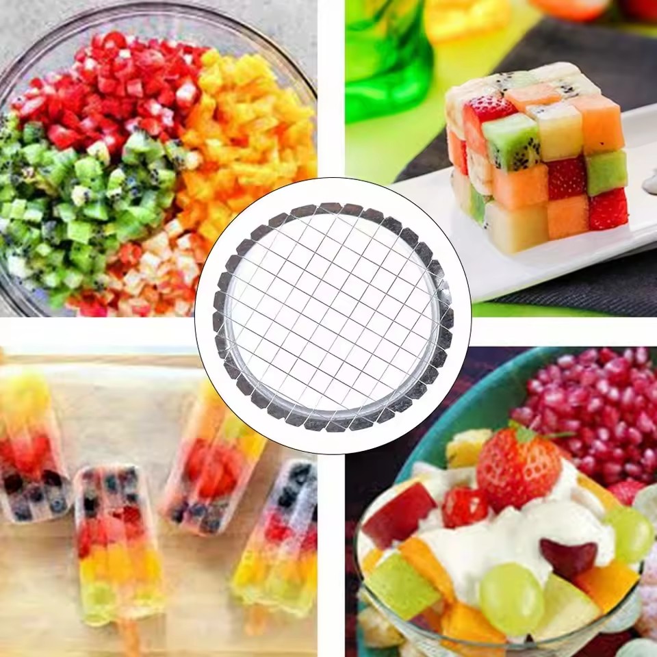 1pc Round Grid Cutter Slicer - Ideal for Eggs, Mushrooms & Vegetables, Must-Have Kitchen Chopping Device