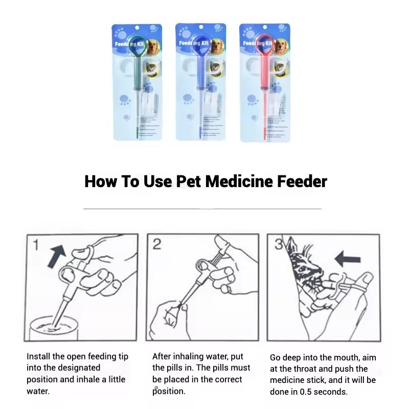 Pet Medicine Feeder for Cats and Dogs Push-type Medicine Feeding Stick Pills Artifact Deworming Needle Syringe