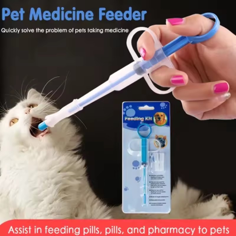 Pet Medicine Feeder for Cats and Dogs Push-type Medicine Feeding Stick Pills Artifact Deworming Needle Syringe