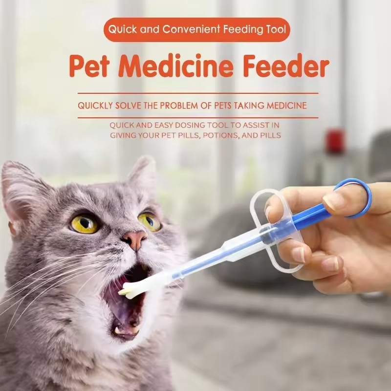 Pet Medicine Feeder for Cats and Dogs Push-type Medicine Feeding Stick Pills Artifact Deworming Needle Syringe