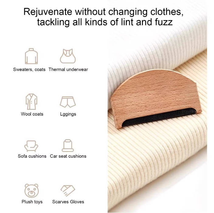 Fuzz Remover Manual Wooden Cleaning Tools Fabric Pilling Remover Hand Tools For Clothing Sweater Pet Hair Fabric Coat Debris