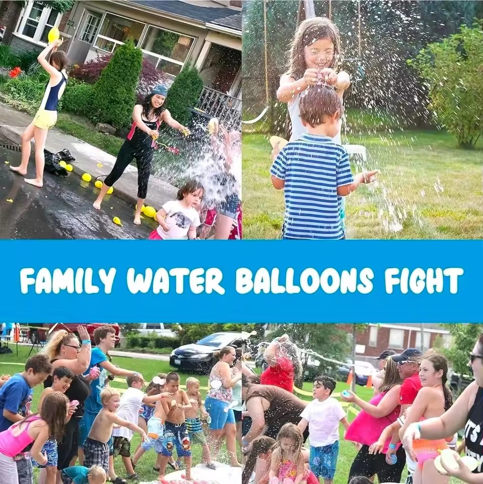 111Pcs Bunch Water Balloons Quick Fill Self Sealing Water Bombs Summer Outdoor Backyard Family Team Fight Game Pool Splash Toy