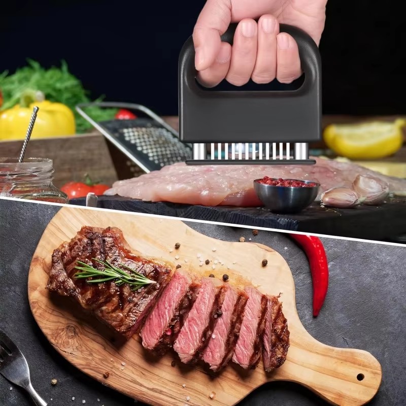 Deluxe 48 Blades Needle Meat Tenderizer Kitchen Cooking Tool Best For Tenderizing BBQ Beef All kinds Of Meat Marinade Utensil