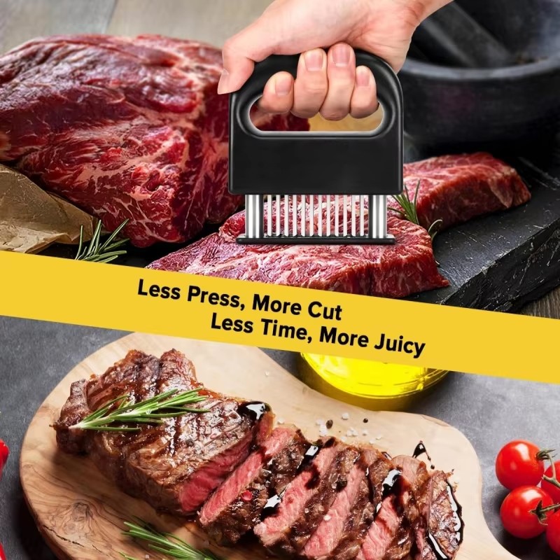 Deluxe 48 Blades Needle Meat Tenderizer Kitchen Cooking Tool Best For Tenderizing BBQ Beef All kinds Of Meat Marinade Utensil
