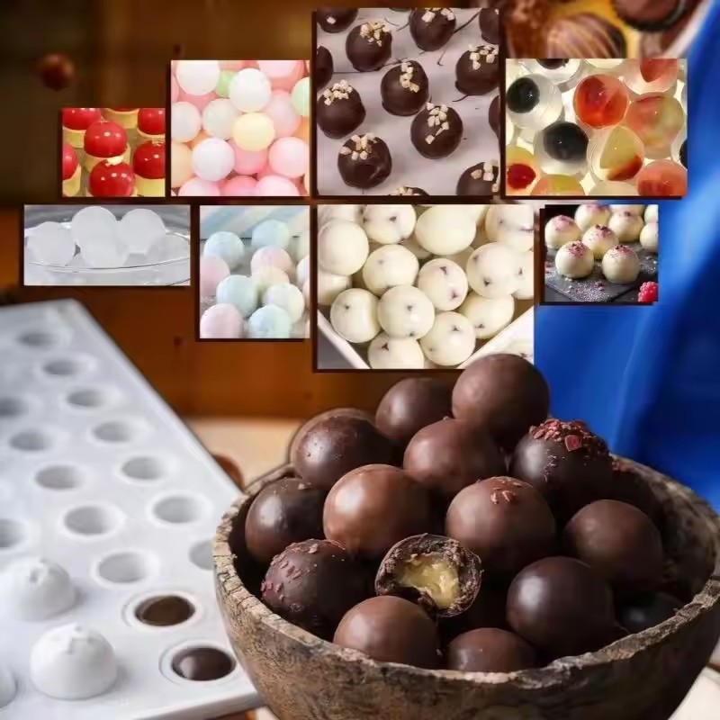 Durable 35 Grid Food Grade Silicone Meatball Maker Non-Stick Rice Ball Fish Ball Shaker Mold for Daily Home Cooking Use