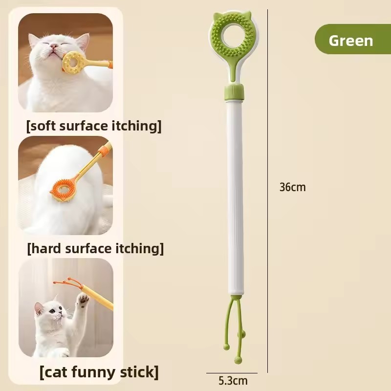 Interactive Cat Toy 2-in-1 Retractable Cat Teaser Cat Tickling & Massaging Toy for Kittens Relieve Boredom Pet Products