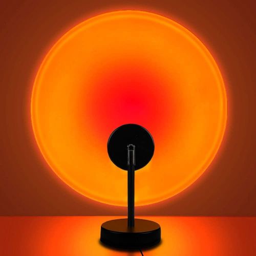 USB Powered 360° Rotating RGB Sunset Lamp, 22 Colors LED Projection Light with Remote Control, Rainbow Mood Lighting, Cozy Ambient Gaming Night Light for Bedroom, Living Room, Home Decor & Parties