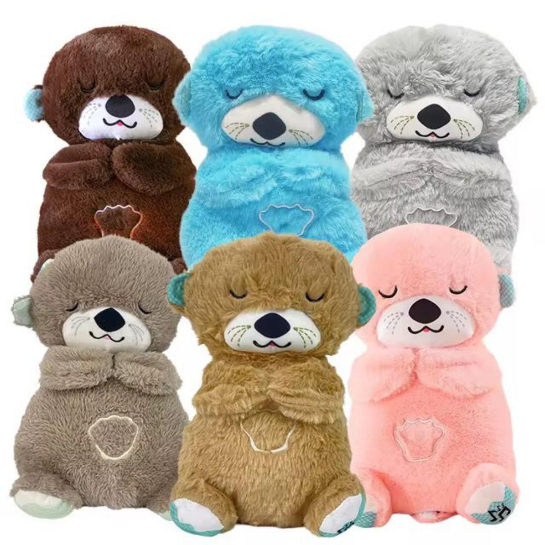 Breathing Teddy Bear Baby Otter Plush Toy with Soft Music, Night Light & Realistic Breathing – Baby Sleep Soother