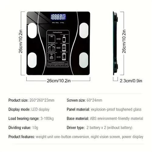 Weighing Scale Smart Bluetooth Body Scale Weight Scale Body Fat Scale Smart Wireless Digital Bathroom Weight Scale Body Composition Analyzer With Smartphone App Bluetooth-compatible Health Monitors