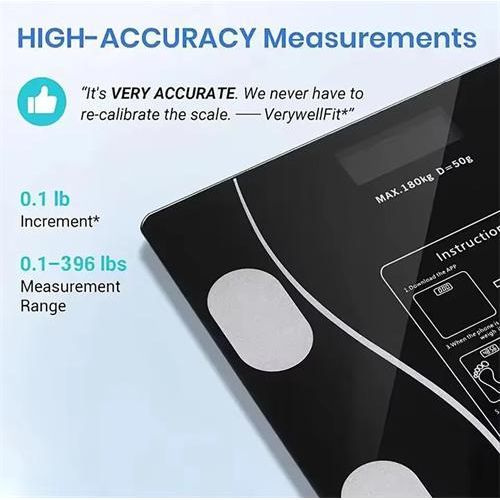 Weighing Scale Smart Bluetooth Body Scale Weight Scale Body Fat Scale Smart Wireless Digital Bathroom Weight Scale Body Composition Analyzer With Smartphone App Bluetooth-compatible Health Monitors