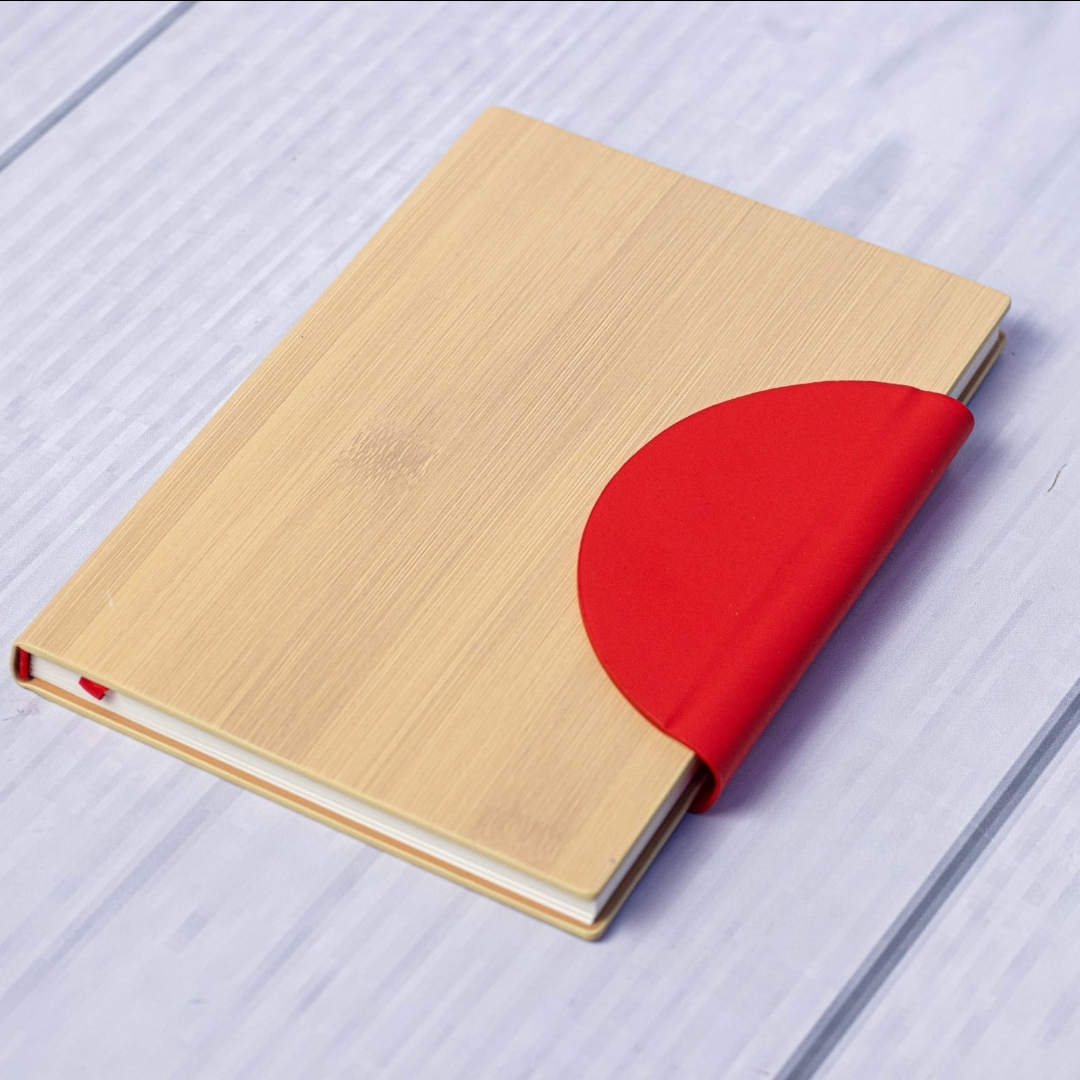 Elite Bamboo Executive Notebook & FREE Luxury Pen Set – Premium Business Journal, Office Planner, Eco-Friendly Wooden Cover Diary for Professionals – Red, Brown, Orange, Blue, Black & Green