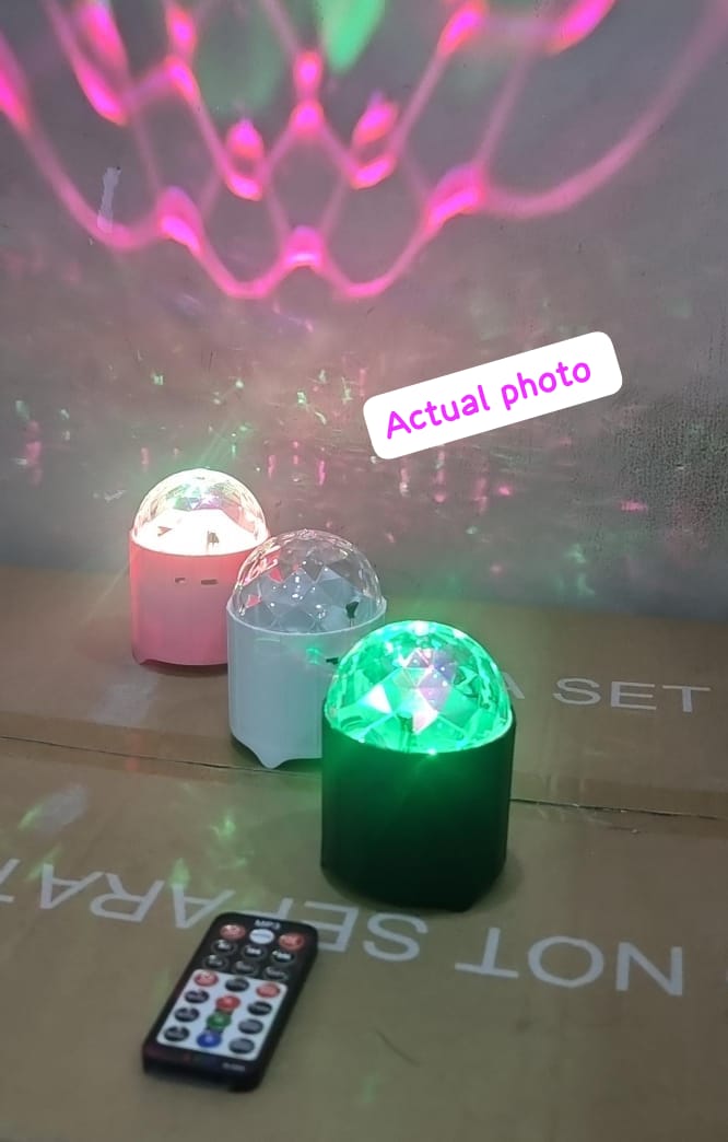 Rechargeable Portable Bluetooth Speaker Crystal Disco Ball Mini Music Star Lamp 6W with Remote
