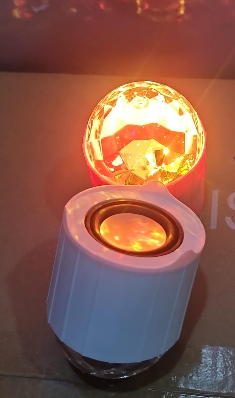 Rechargeable Portable Bluetooth Speaker Crystal Disco Ball Mini Music Star Lamp 6W with Remote